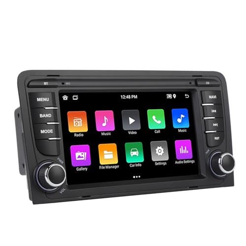 ワイヤレス および Android Auto 付きカーラジオ、7 インチ IPS タッチスクリーン付きカーステレオ、Bluetooth、ミラーリンク、FM、USB オーディオシステムサポート AHD リアビューカメラ (2GB+32GB)