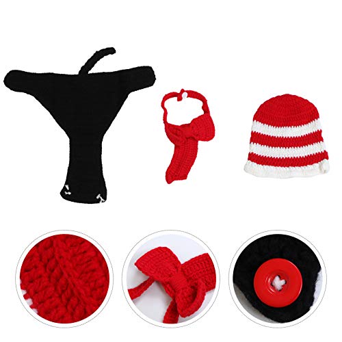 STOBOK RecÃ©m-Nascido Fotografia AdereÃ§o BebÃª Infantil Traje de Natal Roupas CrochÃª Malha ChapÃ©u