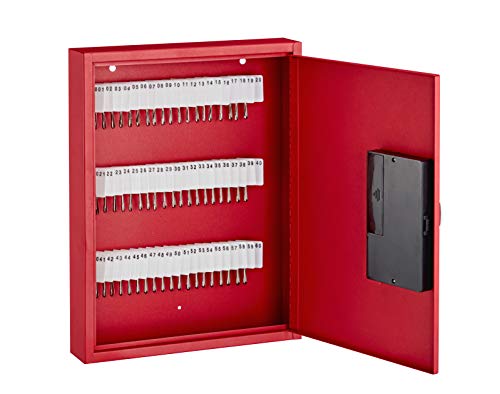 Adiroffice 60 Hooks Key Cabinet With Digital Lock - Heavy Duty Secured Storage, Steel- Ideal For Homes Hotels Schools & Businesses (Red) #TOP3