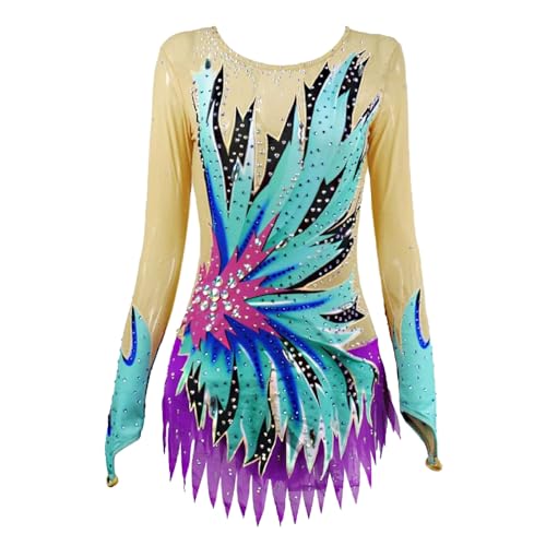 Kmeruoys Rhythmic Gymnastics Leotards Competition and Practice Outfit for Girls Gymnastics Uniform (Color : Purple, Size : 14 Years)