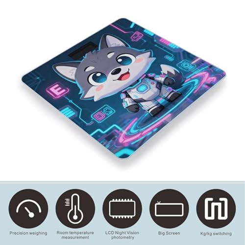 Báscula digital de baño BTCOWZRV con pantalla LCD y base antideslizante miniatura 3