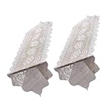 Tischläufer aus Baumwolle, gehäkelt, Spitzenmuster, Blumenmuster, Weiß, 2 Stück