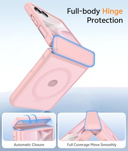 Image of FNTCASE for Motorola Razr 2026 Case: Moto Razr 2025 Case [Hinge Protection] Translucent Matte Cases [Compatible with Magsafe] [Screen Protector] Military Grade Shockproof Protective Phone Cover