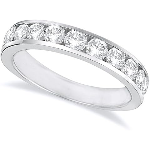 3/4 Carat (ctw) 14K White Gold Round LAB GROWN Diamond Ladies Channel Set Half-Way Semi-Eternity Wedding Anniversary Stackable Ring Band Value Collection Cover