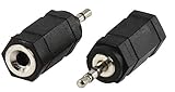 accesorio Valueline AC-018 - Adaptador de audio Estereo Jack 3.5mm Hembra a Jack 2.5mm Macho (Negro)