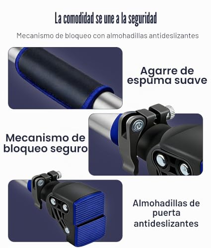 Barra de dominadas ROMIX ajustable de 72 a 97 cm sin tornillos para puerta de casa 3
