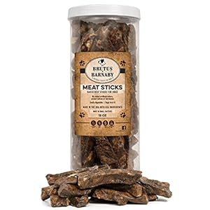BRUTUS & BARNABY Beef Meat Sticks for Dogs – Thick & Hearty Beef Liver & Lung Dog Treat Made in USA – Protein Packed, Crunchy, Healthy Dog Treats – Grain Free, Rawhide Free, No Additives