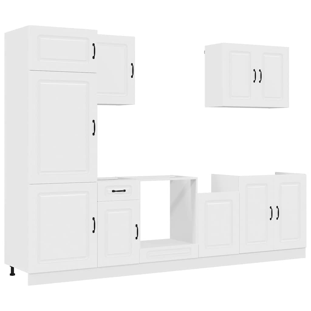 Set Mobili Cucina 7 pz Kalmar Bianco Truciolato