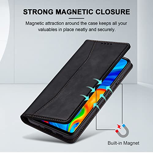 Image of Jasonyu Flip Wallet Case for Huawei P30 Lite,Black
