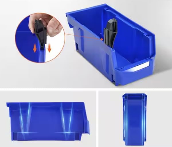 Hanging Stackable Storage Organizer Bins in Blue/Red (12-Pack) FL98811