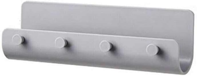 4 Hooks Seamless Wall-Mounted Nail-Free Adhesive Storage Holder Key Hanger Rack Post Organizer Letter Box Mail Door