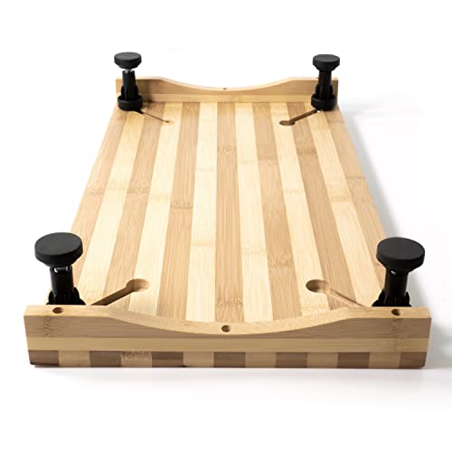 Tabla de cortar rectangular de bambú Ceaz con patas ajustables miniatura 7