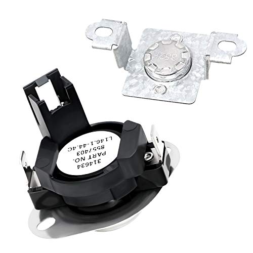 8557403 Dryer Thermostat&8318314 Thermal Fuse-280148 Thermal Cut Off kit Replacement Compatible for Whirlpool Maytag Kenmore etc Replaces 280148VP 1175772 AP3874047 PS991443 EAP991443 by MIFLUS