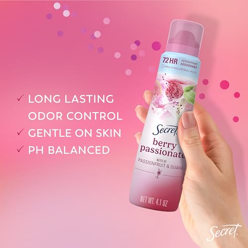 Secret Dry Spray Antiperspirant Deodorant for Women Berry Passionate 4.1 oz | 72HR Freshness on the Rocks | Pro-Hyaluronic Acid & pH Balancing Minerals | Invisible Spray | Miami Mocktails Limited Edition - image 2
