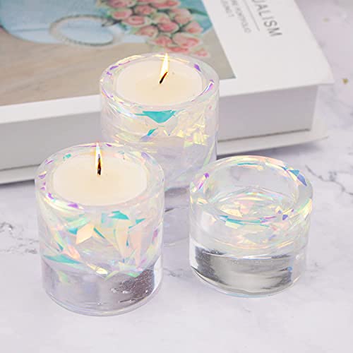 Resinworld 3 Size Tealight Candle Holder Mold For Epoxy Resin, Silicone Pillar Cylinder Candle Holder Resin Mold, Shiny Pillar Tea Light Candle Holders Mold For Resin Casting #TOP3