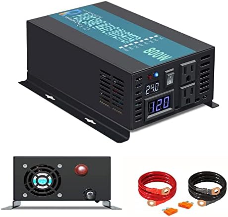 WZRELB Backup Power Off Grid Pure Sine Wave Inverter 800W 24Vdc to 120Vac 60Hz USA Outlets Power Converter, (RBP80024B1)