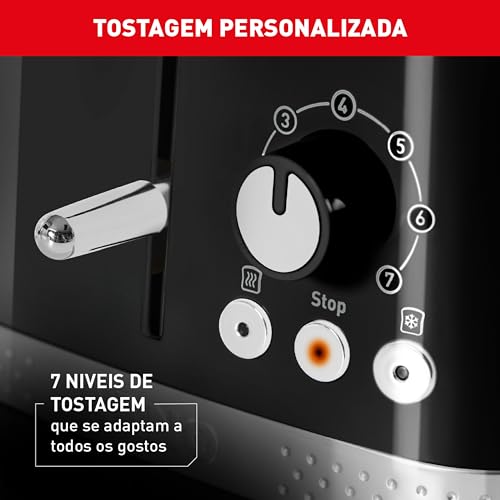 Torradeira Arno Soleil Preta SPTO, com 7 Níveis de Tostagem, Funções de Descongelar, Reaquecer e Parar, 110V - Imagem 3