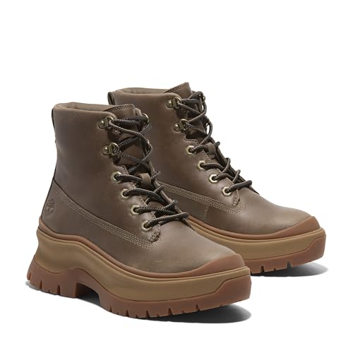 Timberland Timberland Women's Roxie Lane Mid Lace Up Boot, Medium Brown Full Grain, 9.5 Wide