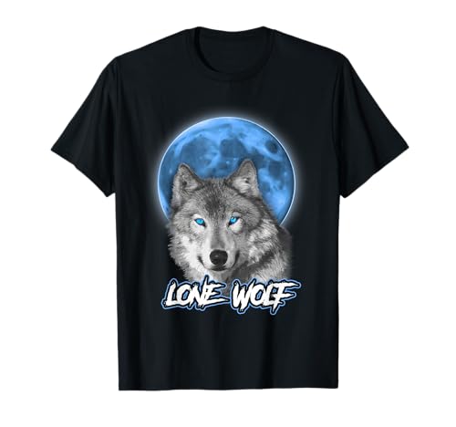 Howling Lone Wolf Shirt On Moon Gift Funny T-Shirt T-Shirt
