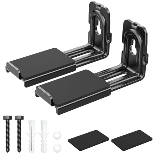 HCMOUNTING Universal Soundbar Wall Mount Bracket- for Samsung, Sony, Bose, LG, Vizio, Sonos & More Sound Bar Mounts Under TV, Holds Up to 33 LBS | Anti-Slip Pads & 3.7"-6.3" Depth Adjustment