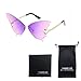 Fashion Butterfly Rimless Sunglasses for Women Vintage Metal Frame Eyewear UV Protection by YAMEIZE (PURPLE PINK)