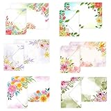 72 Stück Briefpapier mit Umschlag, Set Florale Stile Schreiben mit 24 Vintage-papier Briefumschläge, 24 A5 Briefpapier und 24 pcs aufkleber, für Liebesbrief, Hochzeit,Geburtstag,Weihnachten