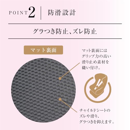 CRAFT WORKS チャイルドシート保護マット ブラックステッチ ハーフタイプ