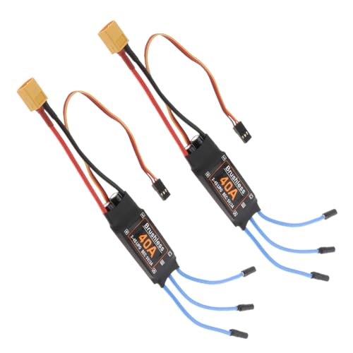 2PCS 40A Electric Brushless Motor Controller,ESC Speed Controller with XT60 and 3.5mm Bullet Plug for RC Drone RC Airplane Helicopter