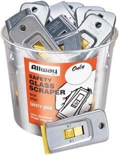 ALLWAY 50 Piece Safety Glass Scraper Bucket GS50 [Set of 50]