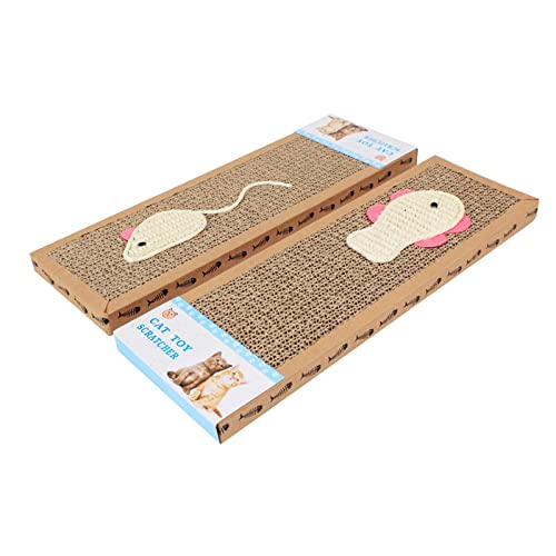 KiBcsLic 2 Pieces Cat Scratcher Pads Cat Toy Cats Scratching Board for Exercise Pet