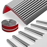 Yawfold Treppenkantenprofil Selbstklebend 50mm×25mm×12m Rutschfeste Treppenkantenprofil PVC Treppenstufen Verkleidung Treppen Kantenschutz für Außen und Innenbereich (Grau)