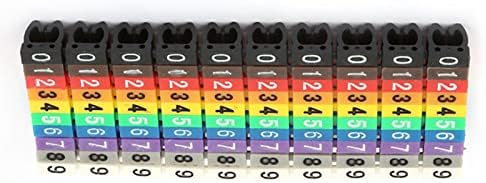 Clip-on String Kabelmarkierung Boxed Plastic Digitale Nummer Wire Label Tube Set Bunte Kabelmarkierung(100PCS KCM-4MM)