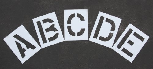 RAE Paint Pavement Stencil,Alphabet Kit,12 in. H, Clear (STL-116-8125)