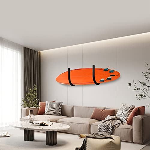 TWO STONES Surfboard Rack for Wall, Paddle Board Rack Storage for Ceiling/Wall, Heavy Duty Surfboard Wall Mount to Display SUPs, Paddleboards, Longboards, Indoor and Outdoor