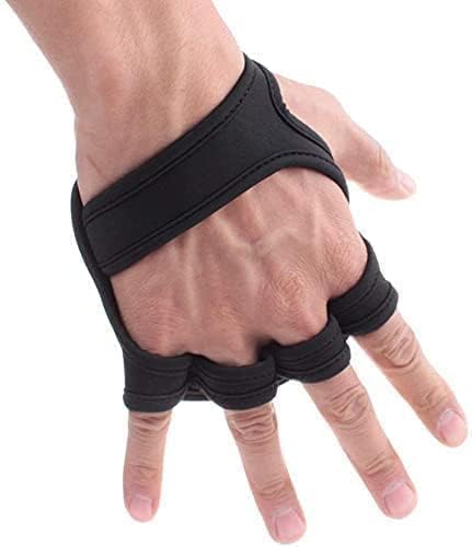 Bukela2 PACK Weight Lifting Gloves Fitness Gloves for Gym Weightlifting Gymnastics Fitness Exercise Workout - Black Elastic Adjustable Compression Wrist Wrap