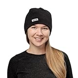 Turtle Fur Midweight Multi-Season Beanie, Chelonia 150 Fleece Hat, Black
