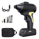 Dr.meter Cordless Tire Inflator, Handheld 120W Rechargeable Air Compressor with 150PSI, Powered by 2000mah Li-ion Battery with USB Power Cord, Digital Pressure Gauge for Cars/Motorcycle/Bicycle
