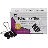 Made of tempered spring steel Charles Leonard Binder Clips, Medium, 5/8 Capacity, Black/Silver, 12-Box (BC-05)