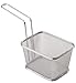 Cestino da frittura in acciaio inossidabile, cestino da frittura in miniatura per patatine, anelli di cipolla ecc, cestino da snack, in acciaio inossidabile, 13 x 10,5 cm, H: 9 cm, manico 13,5 cm