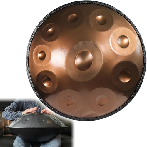 ILOOXI 9/10/12�m�[�g �n���h�p���h�����y�� D�}�C�i�[ �n���h�p�� 432Hz 440Hz 22�C���` �X�`�[���h�����A56 Cm�X�`�[���h�������K/�ґz/����/�F��/���@/��J�� (Color : Gold-432hz, Size : 10