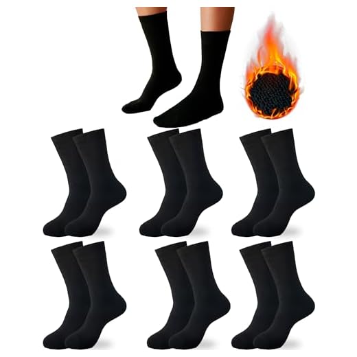 DIVABONNA 6 Pares Calcetines Térmicos Hombre - Calcetines Térmicos Mujer - Calcetines Invierno Hombre - Calcetines Invierno Mujer - Calcetines Trabajo - Calcetines Polares (40-46, Negro)