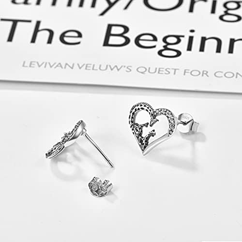 praymos 925 Sterling Silver Giraffe Necklace Giraffe Earrings Bracelet Cute Animal Pendant Jewellery for Women Girls