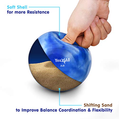 Yes4All Soft Weighted Toning Ball Marble 2Lb Blue #TOP2