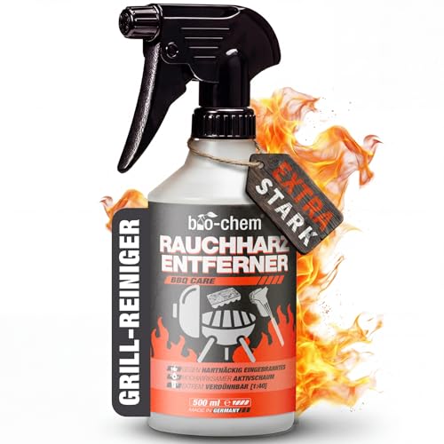 bio-chem Rauchharz-Entferner - 500 ml - Backofen- und Grillreiniger Konzentrat für Gasgrill, Edelstahl, Gusseisen u.v.m. - Extrem kraftvolle Formel gegen hartnäckige Ablagerungen - Made in DE