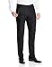 Calvin Klein Men's Solid Cotton Linen Blend Pant with Leather Trim