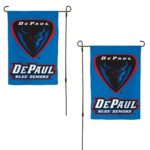 Desert Cactus DePaul University DPU Garden Flag – 19 x 12 inch DePaul Blue Demons Banner, For Outdoor Display and Events (Design A)