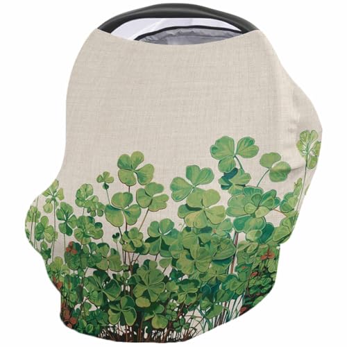 Nursing Cover for Breastfeeding Scarf, Retro Luck St. Patrick's Day Baby Car Covers Super Soft Multi Use for Canopy Shopping Cart Cover Blanket Stroller Cover