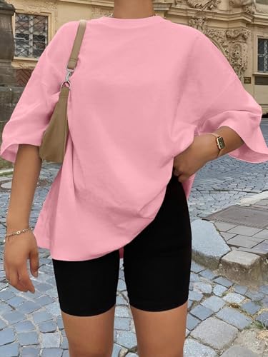 Image of Trendy Queen Womens Oversized T-Shirts Short Sleeves Workout Tops | Casual Summer Gym Tees Plus Size Fashion Clothes 2026