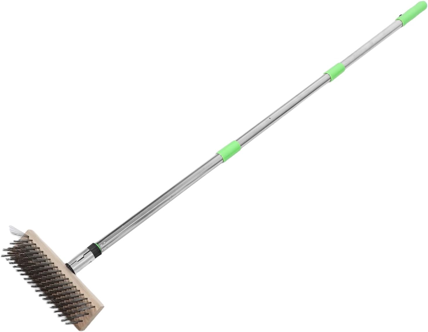 Fireplace Wire Brush Small Broom 1.2m Long Handle Steel Bristles Chimney Cleaning Tool for Wood Stove Hearth Area Fire Pit Outdoor Use