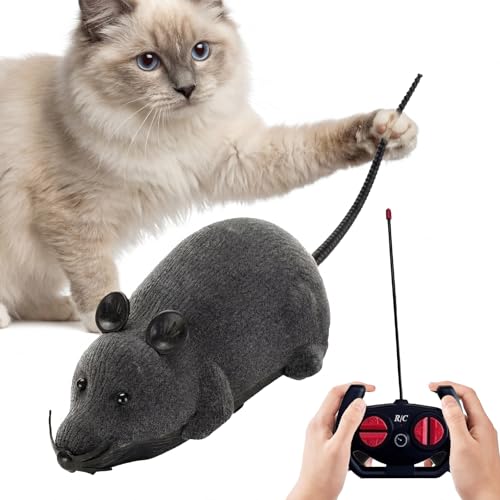 Katzenspielzeug Maus Elektrisch Elektrisches Katzenspielzeug Ferngesteuerte Maus für Katzen Realistische Katzenmaus Ferngesteuerte Ratte Spielzeugmäuse für Katzenauslauf und Gegen Langeweile